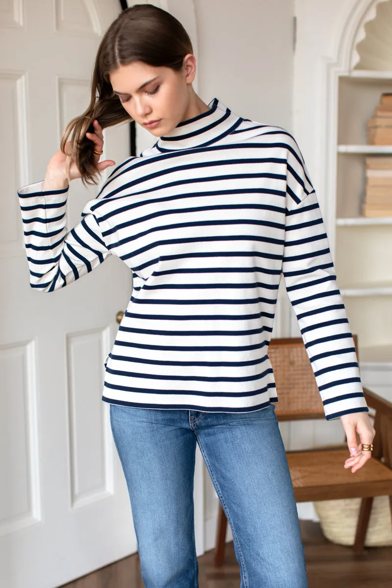 Edie Top - Navy Stripe Rib sold by Emerson Fry product image thumbnail 3