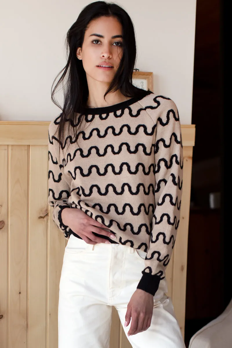Emerson Sweater - Reversible Loki Stripe Camel + Black Alpaca sold by Emerson Fry product image thumbnail 4
