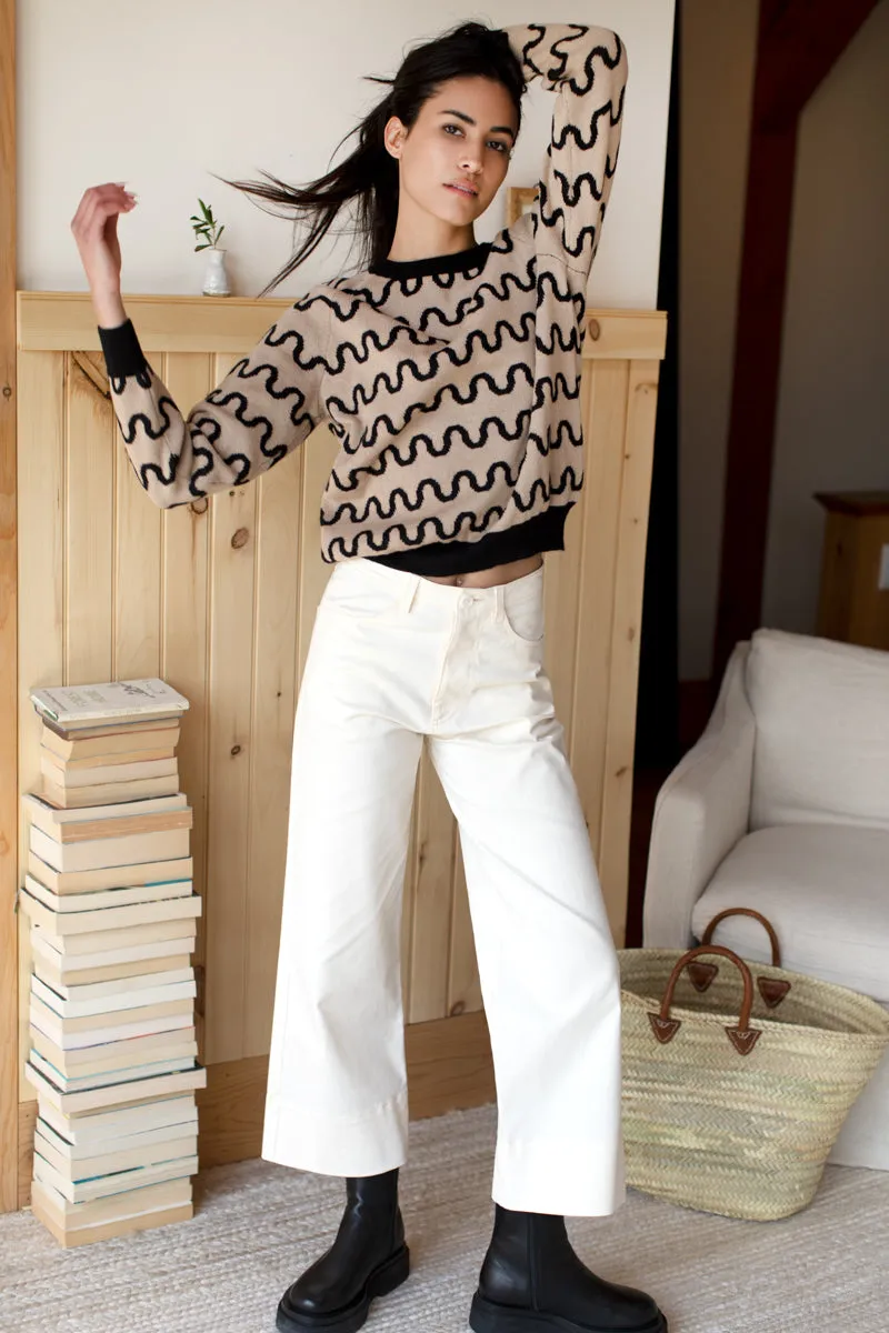 Emerson Sweater - Reversible Loki Stripe Camel + Black Alpaca sold by Emerson Fry product image thumbnail 5