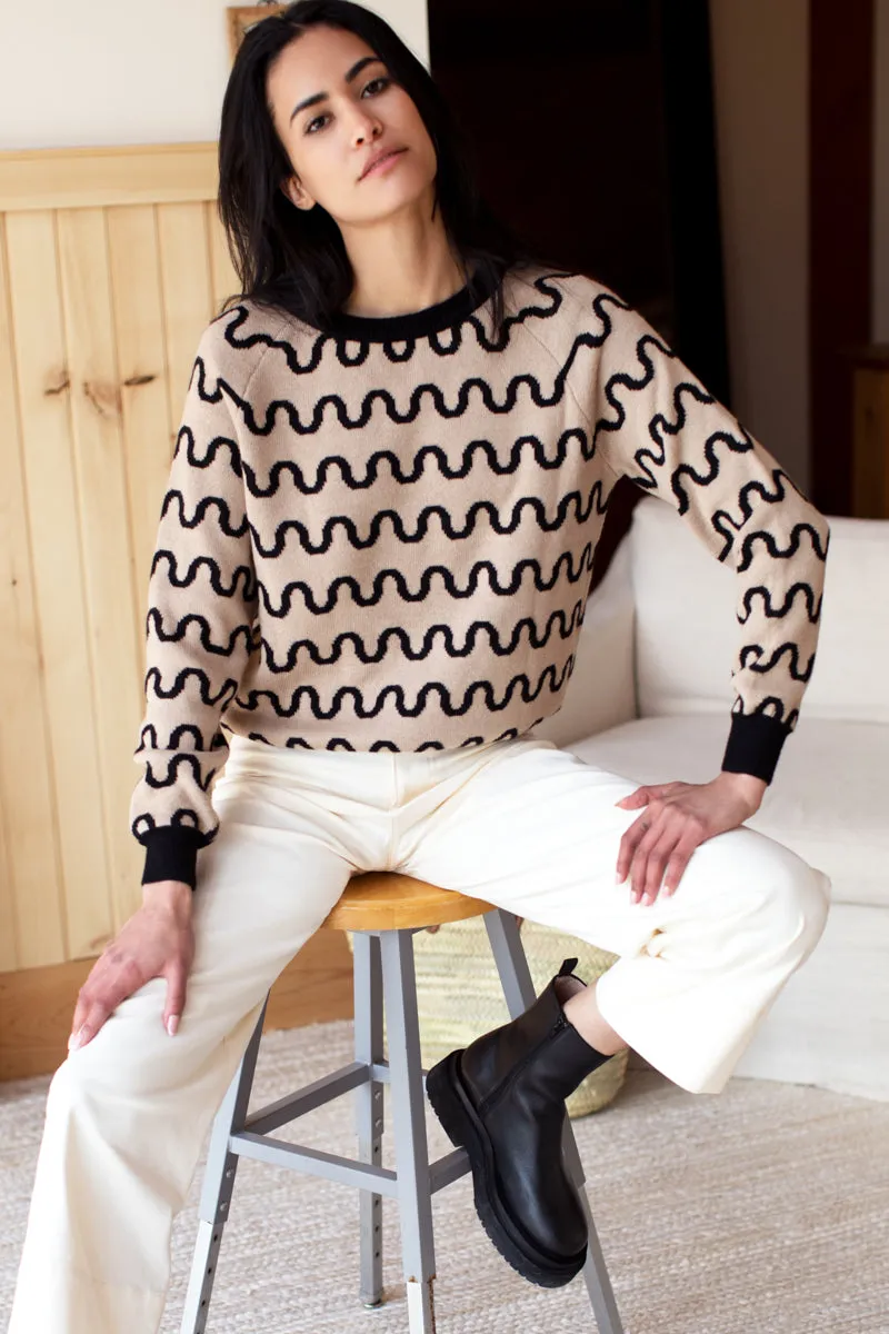 Emerson Sweater - Reversible Loki Stripe Camel + Black Alpaca sold by Emerson Fry product image thumbnail 2