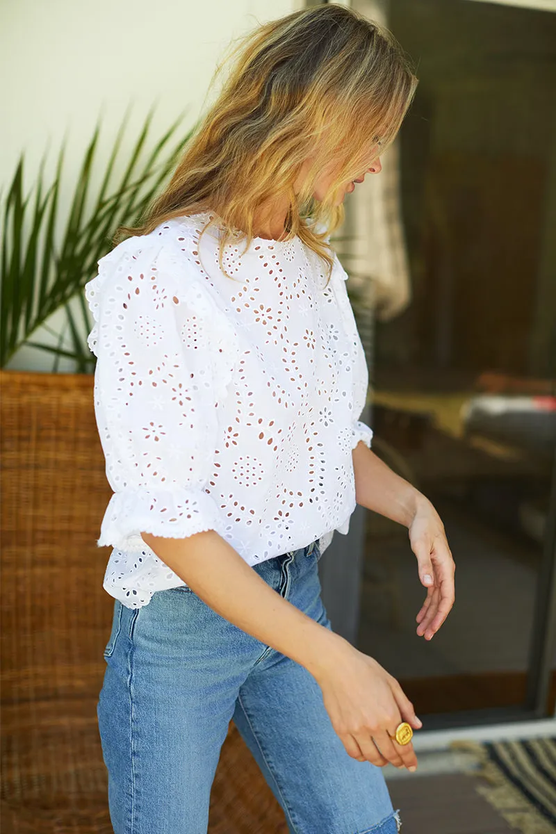 Pearl Blouse - White Eyelet sold by Emerson Fry product image thumbnail 5