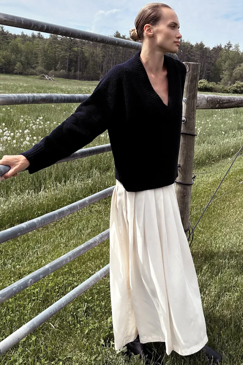 Boxy V Neck Sweater - Parisian Night Boucle sold by Emerson Fry product image thumbnail 2