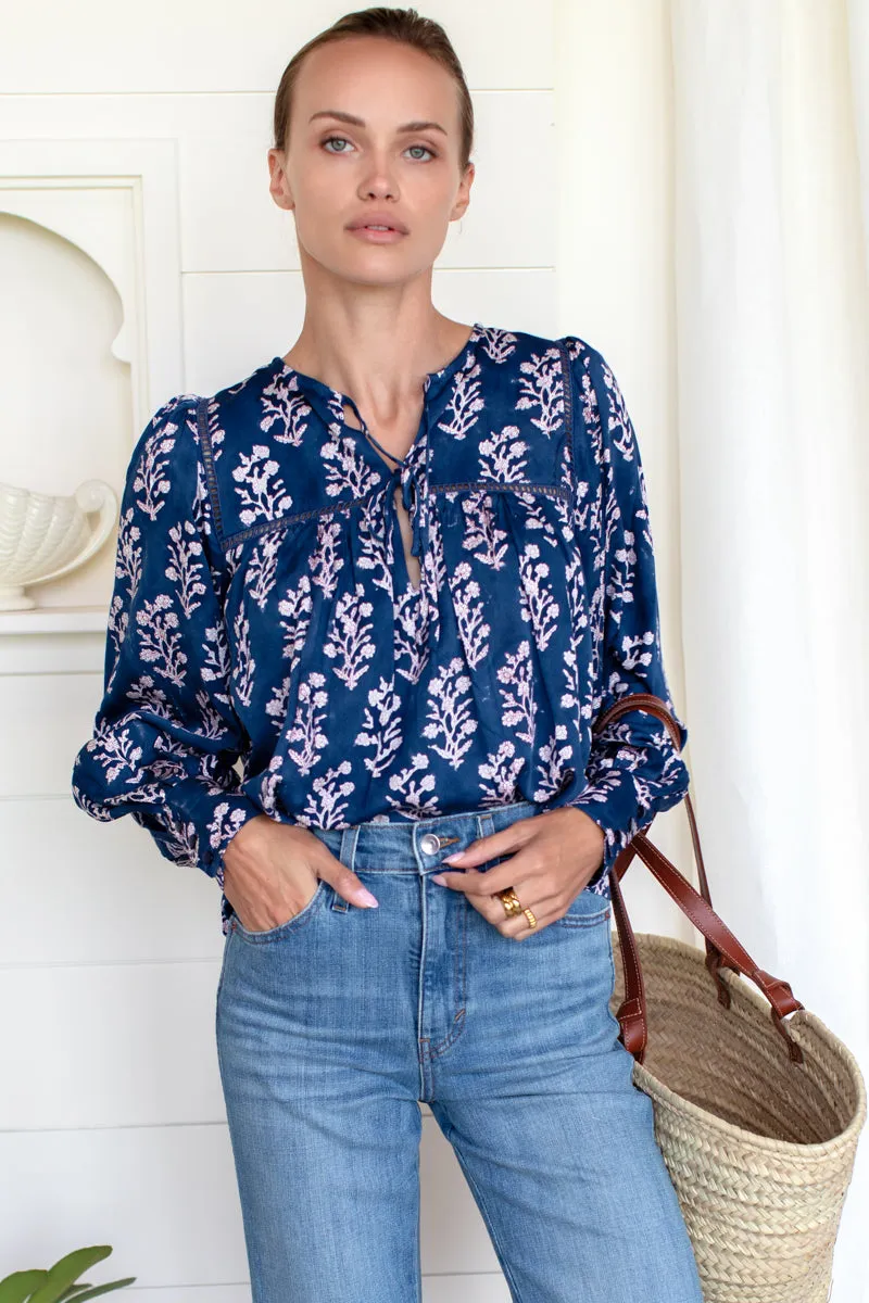 Isla Longsleeve Top - Pressed Flowers Blue sold by Emerson Fry product image thumbnail 2