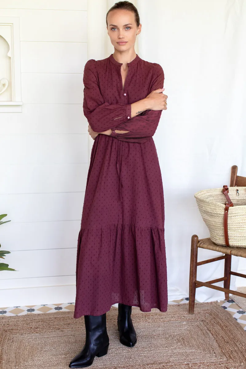 Frances 3 Dress - Burgandy Swiss Dot Organic sold by Emerson Fry product image thumbnail 5