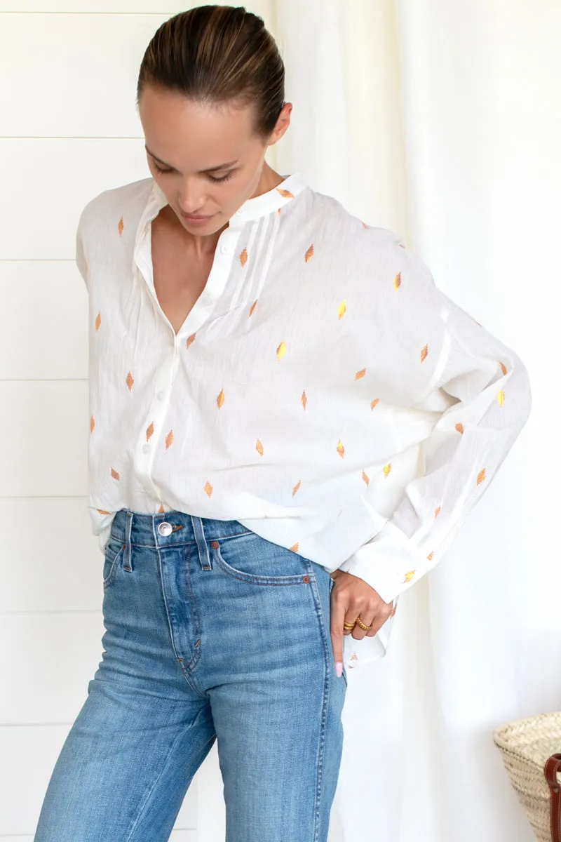 Mandarin Collar Longsleeve 2 - Gold Leaf Ivory sold by Emerson Fry product image thumbnail 3