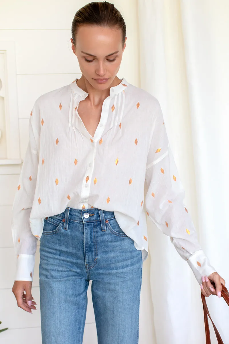 Mandarin Collar Longsleeve 2 - Gold Leaf Ivory sold by Emerson Fry product image thumbnail 5