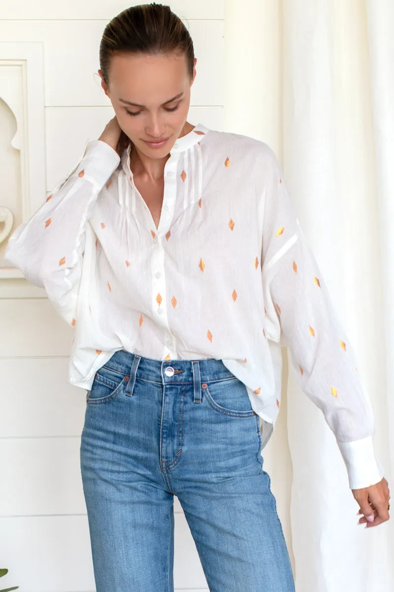 Mandarin Collar Longsleeve 2 - Gold Leaf Ivory sold by Emerson Fry product image thumbnail 4