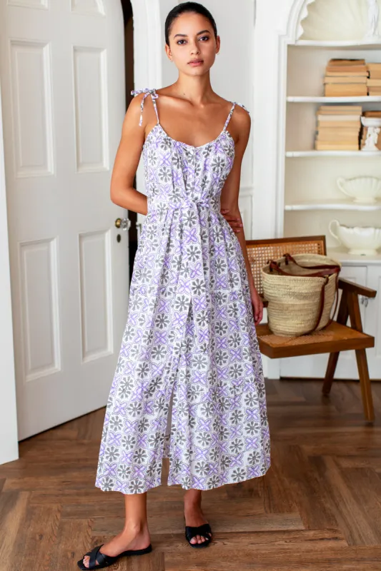 India Button Front Sundress 2 - Cora Flower Organic sold by Emerson Fry