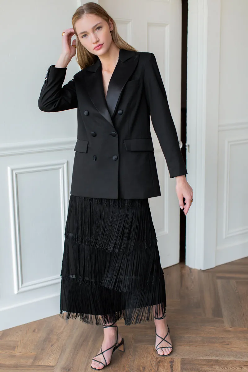 Fringe Midi Skirt - Black sold by Emerson Fry product image thumbnail 4