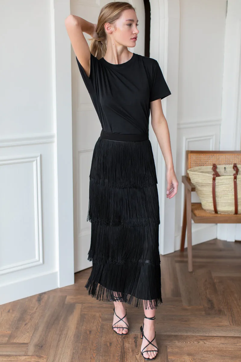 Fringe Midi Skirt - Black sold by Emerson Fry product image thumbnail 2