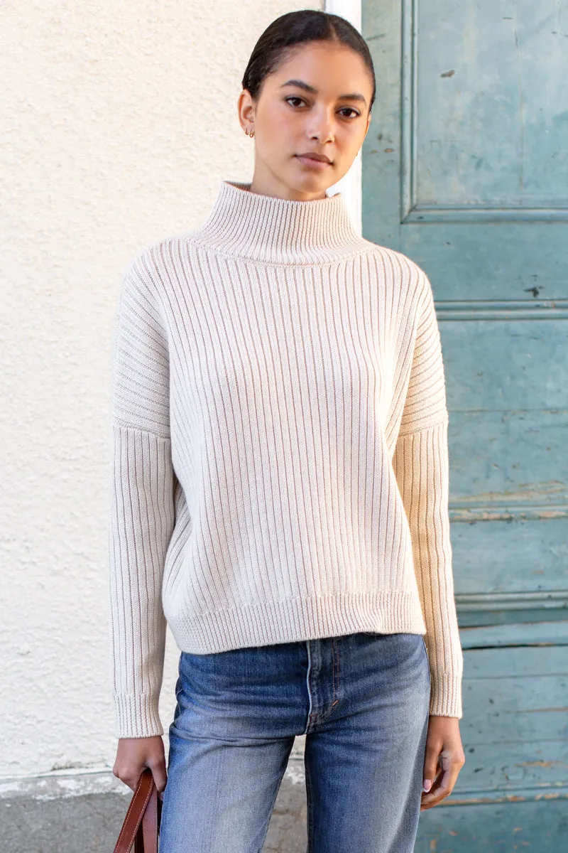 Carolyn Funnel Neck Sweater - Latte Melange sold by Emerson Fry product image thumbnail 3