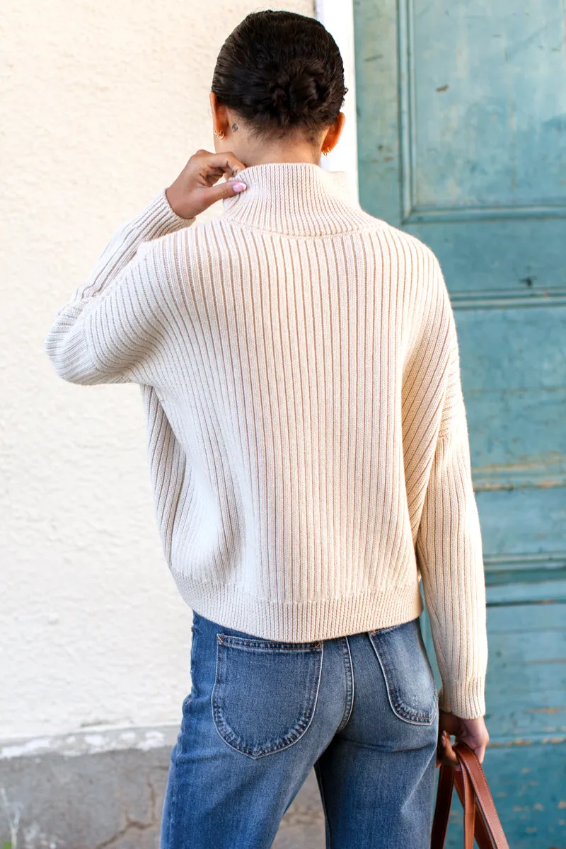 Carolyn Funnel Neck Sweater - Latte Melange sold by Emerson Fry product image thumbnail 4