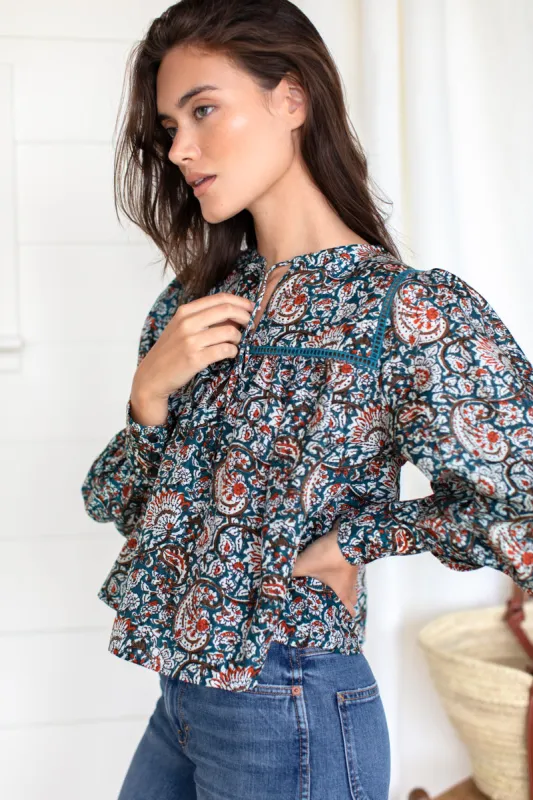 Isla Longsleeve Top - Roma Silk sold by Emerson Fry