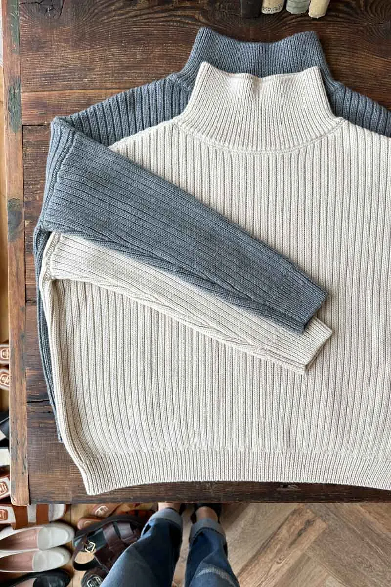 Carolyn Funnel Neck Sweater - French Grey Melange sold by Emerson Fry product image thumbnail 3