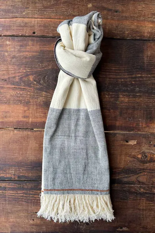 Handloom Scarf - Black Beauty Color Block made by Emerson Fry