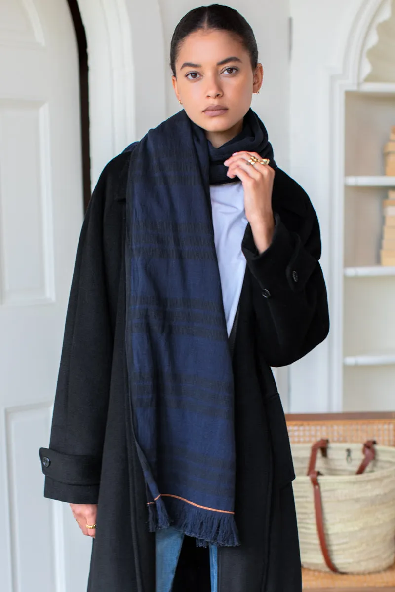 Handloom Scarf - Midnight Stripe sold by Emerson Fry product image thumbnail 5