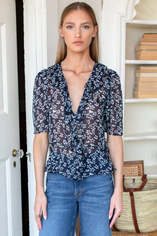 Lumiere Top - Cafe Flowers Parisian Night sold by Emerson Fry