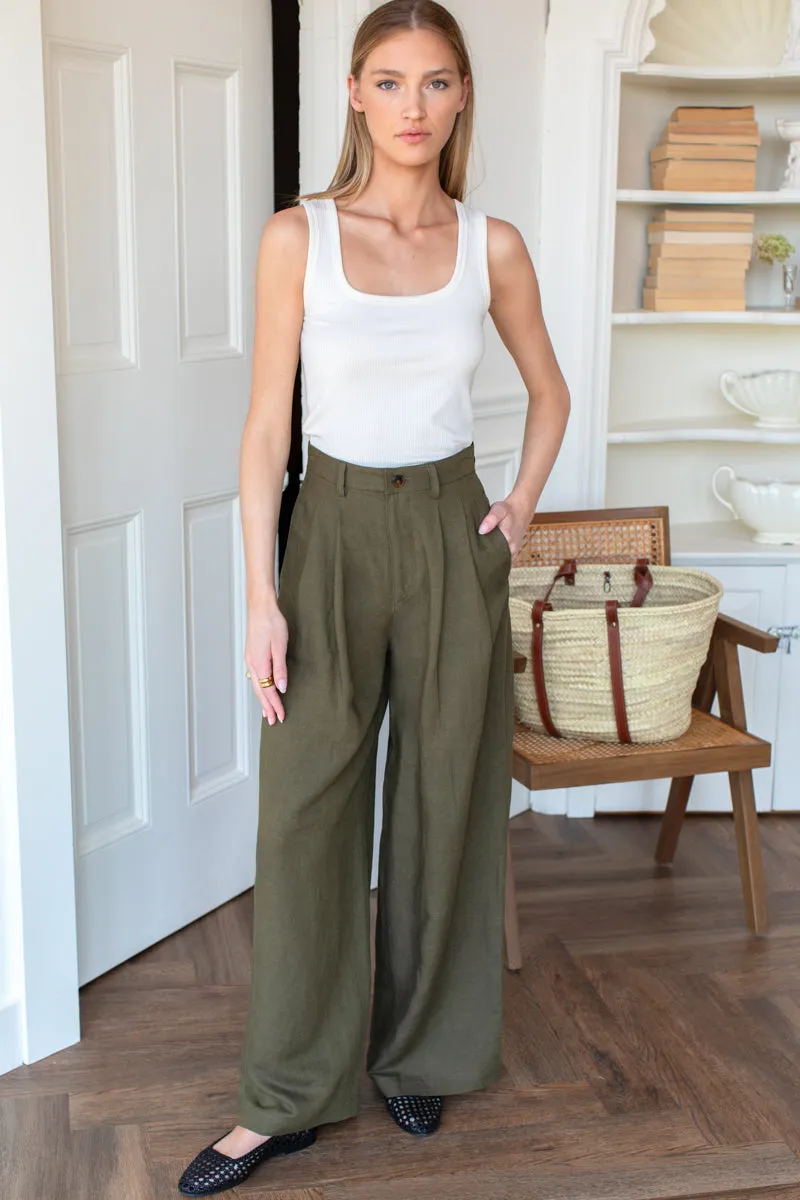 Atelier Pleated Pant 2 - Martini Olive sold by Emerson Fry
