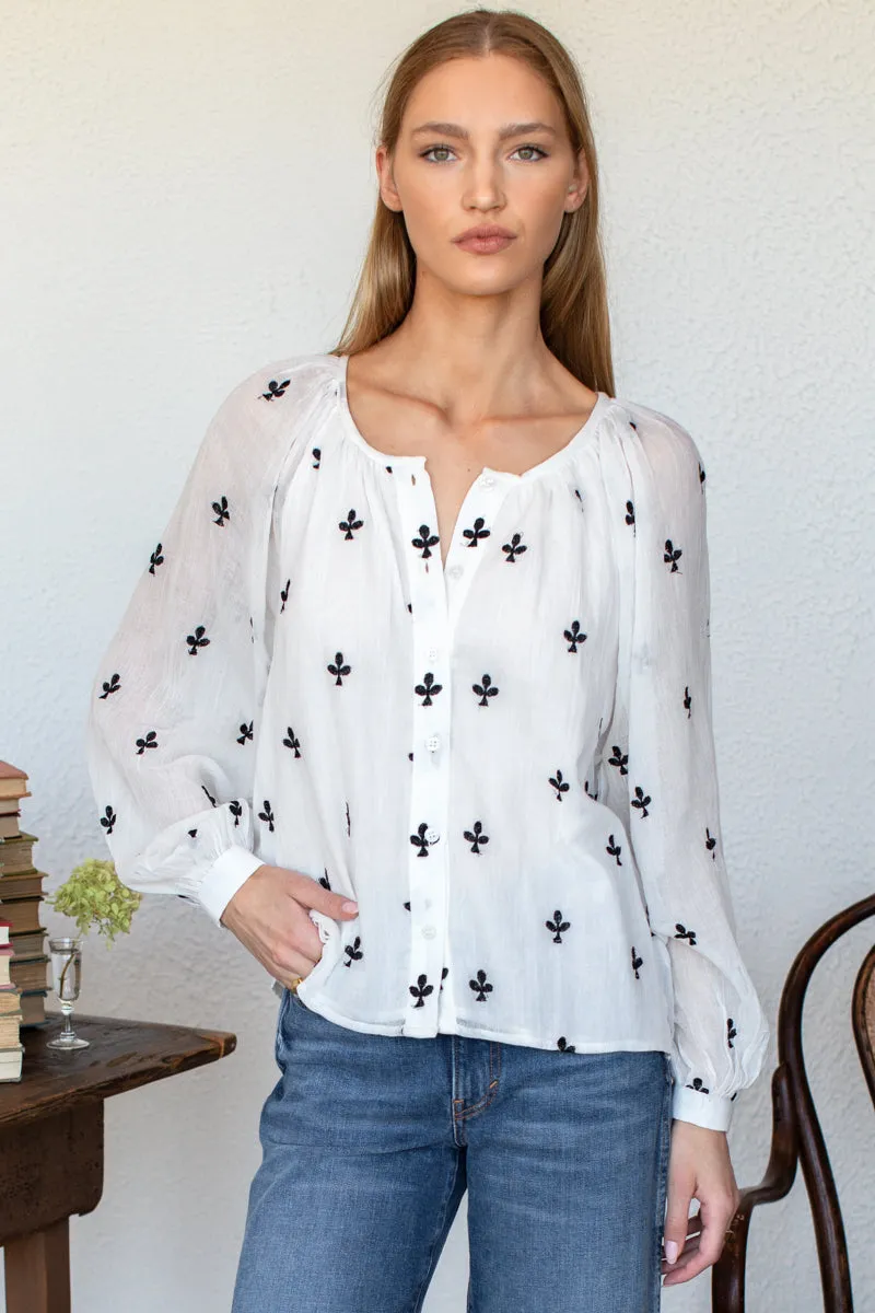 Frances Blouse - Embroidered Clover sold by Emerson Fry
