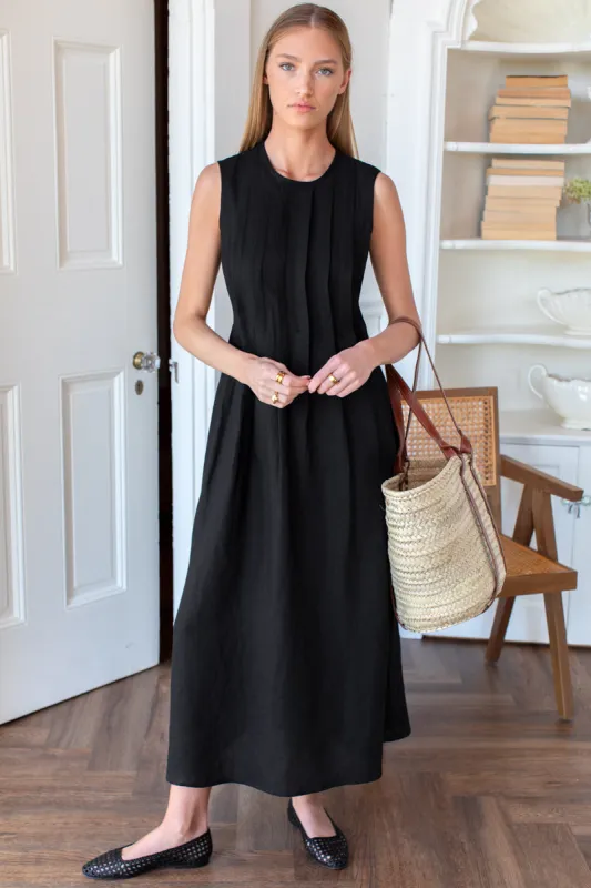 Plait Maxi Dress - Black made by Emerson Fry