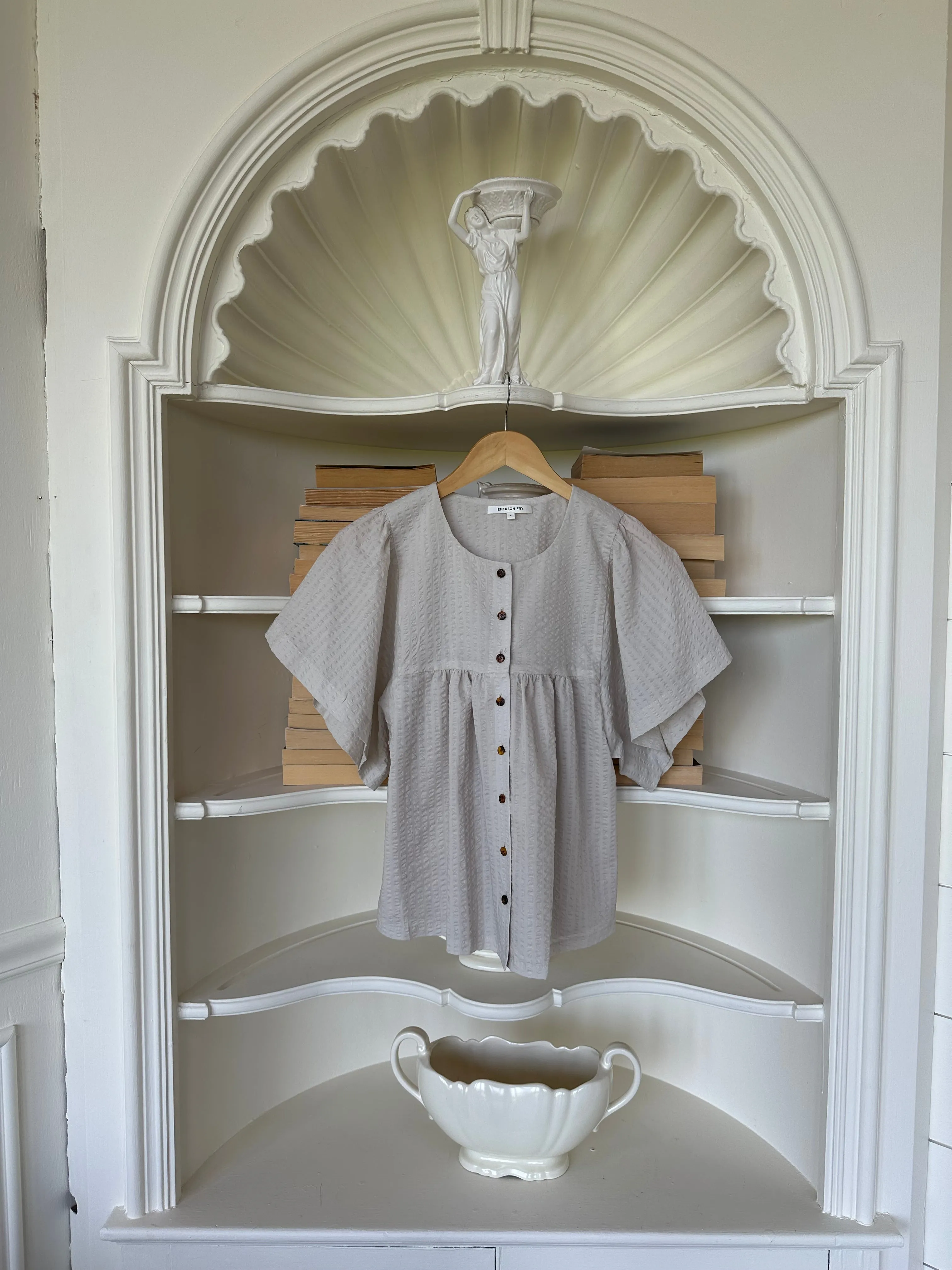 Marion Button Blouse - Natural Textured sold by Emerson Fry product image thumbnail 2