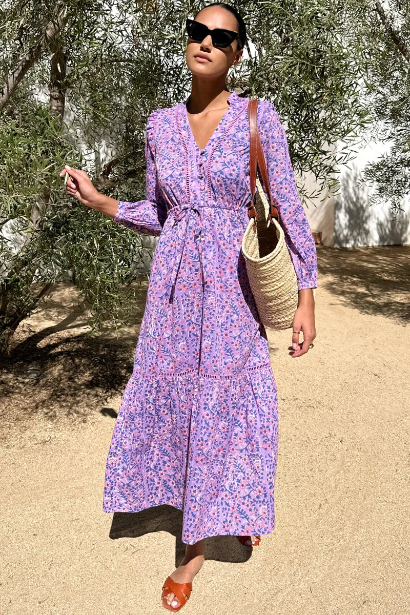 Frances 4 V Dress - Violet Wildflower Organic sold by Emerson Fry