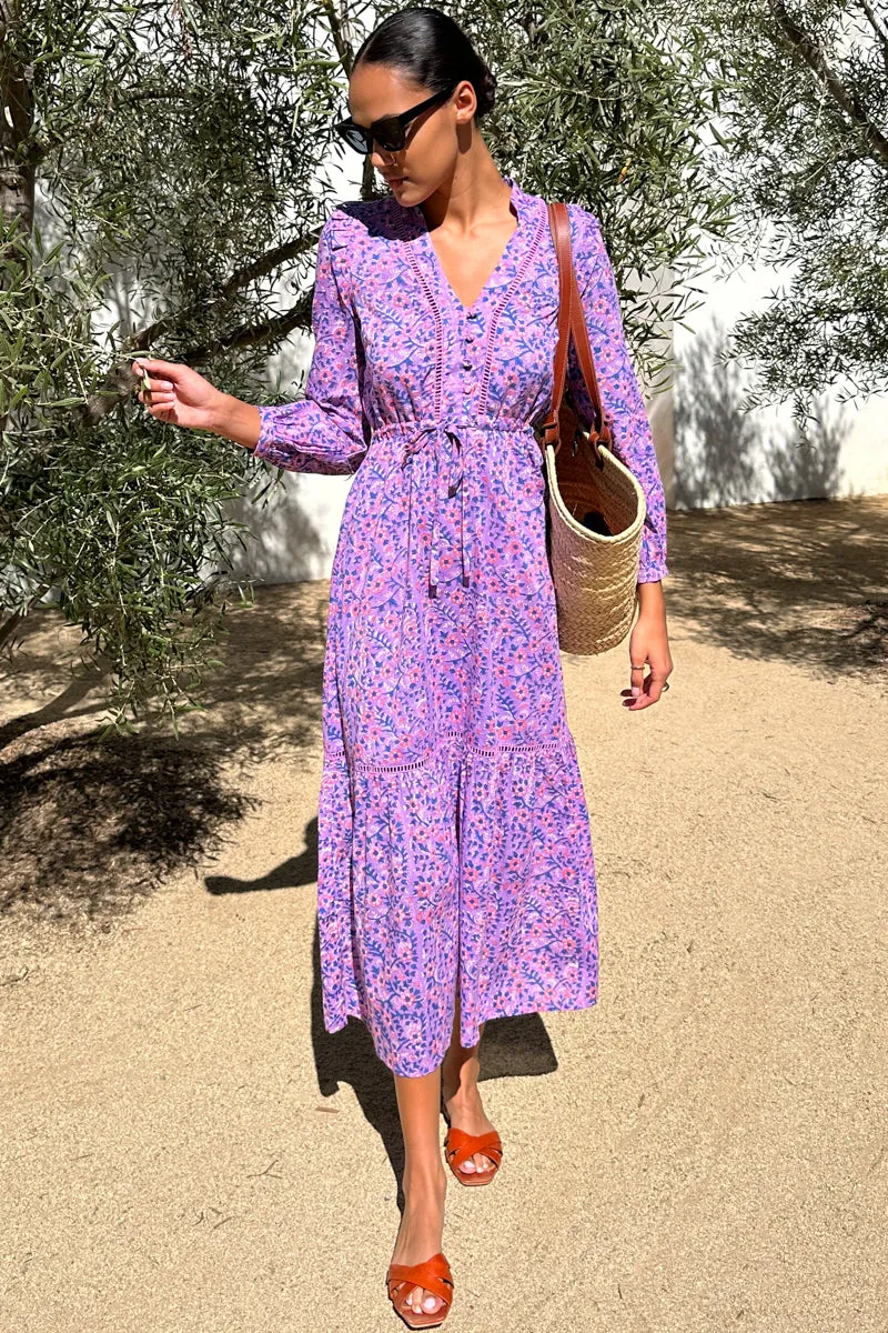 Frances 4 V Dress - Violet Wildflower Organic sold by Emerson Fry product image thumbnail 5