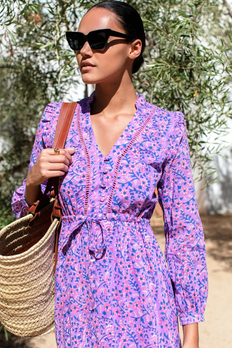 Frances 4 V Dress - Violet Wildflower Organic sold by Emerson Fry product image thumbnail 4