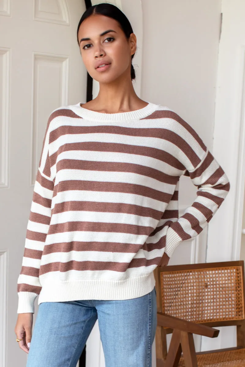 Carolyn Sweater - Mocha French Stripe Organic sold by Emerson Fry product image thumbnail 5