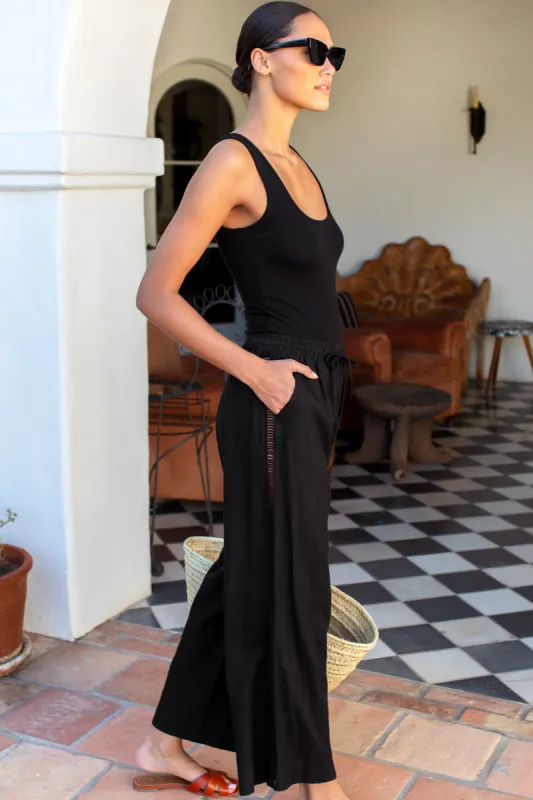 Studio Ladder Pant - Jet Black Linen sold by Emerson Fry