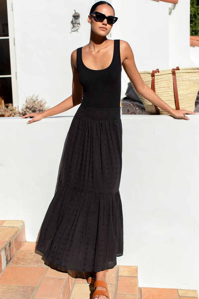 Solstice Skirt - Black Beauty Cotton Dobby Jacquard sold by Emerson Fry