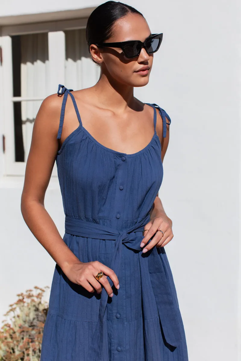 India Button Front Sundress 2 - Blue Indigo sold by Emerson Fry product image thumbnail 5