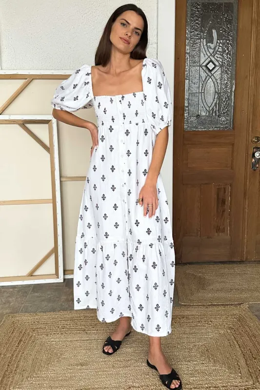 Santiago 3 Maxi Dress - Daughters 2 Blackberry Wine Linen made by Emerson Fry