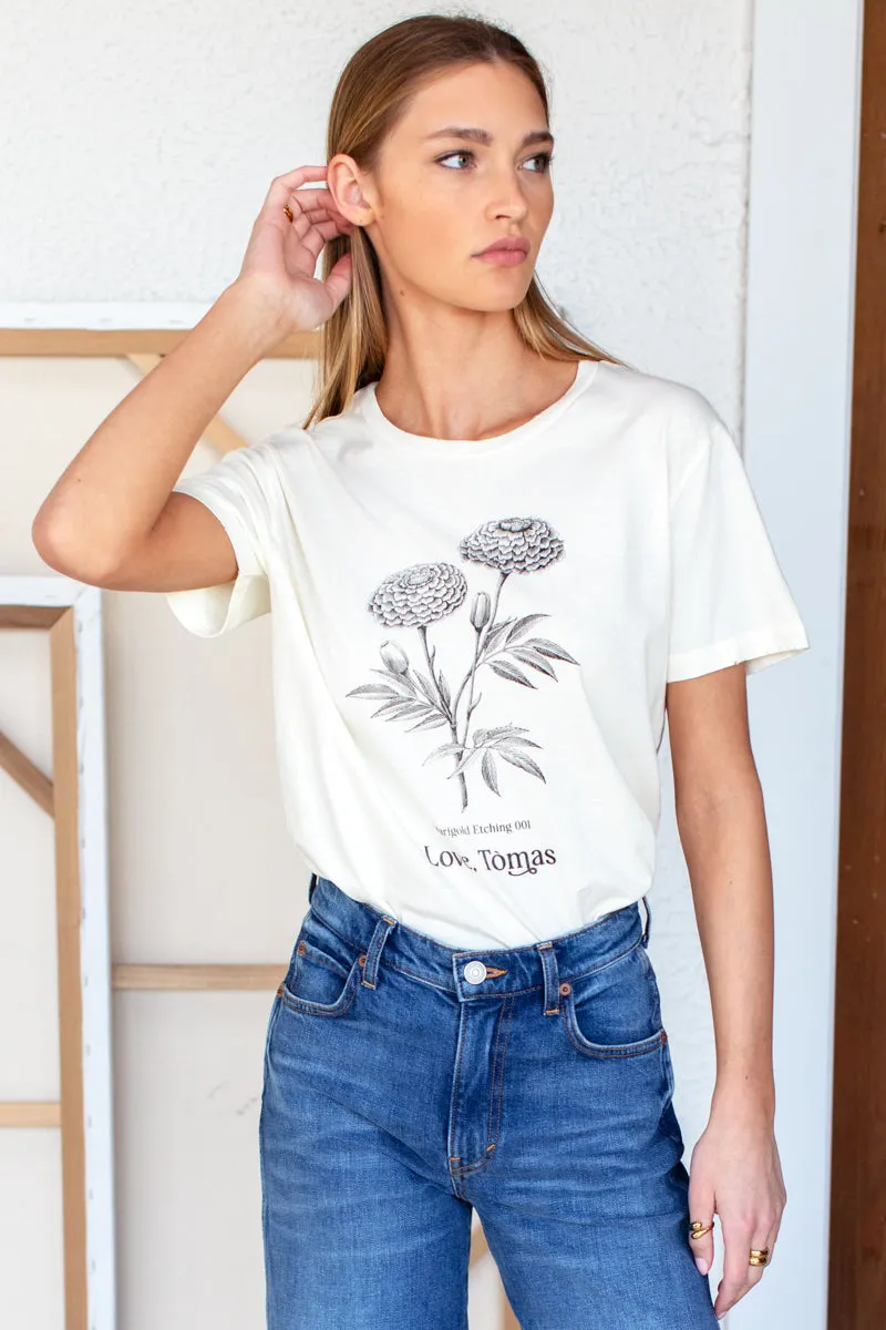 Marigold Etching T-shirt - Marigold Etching sold by Emerson Fry