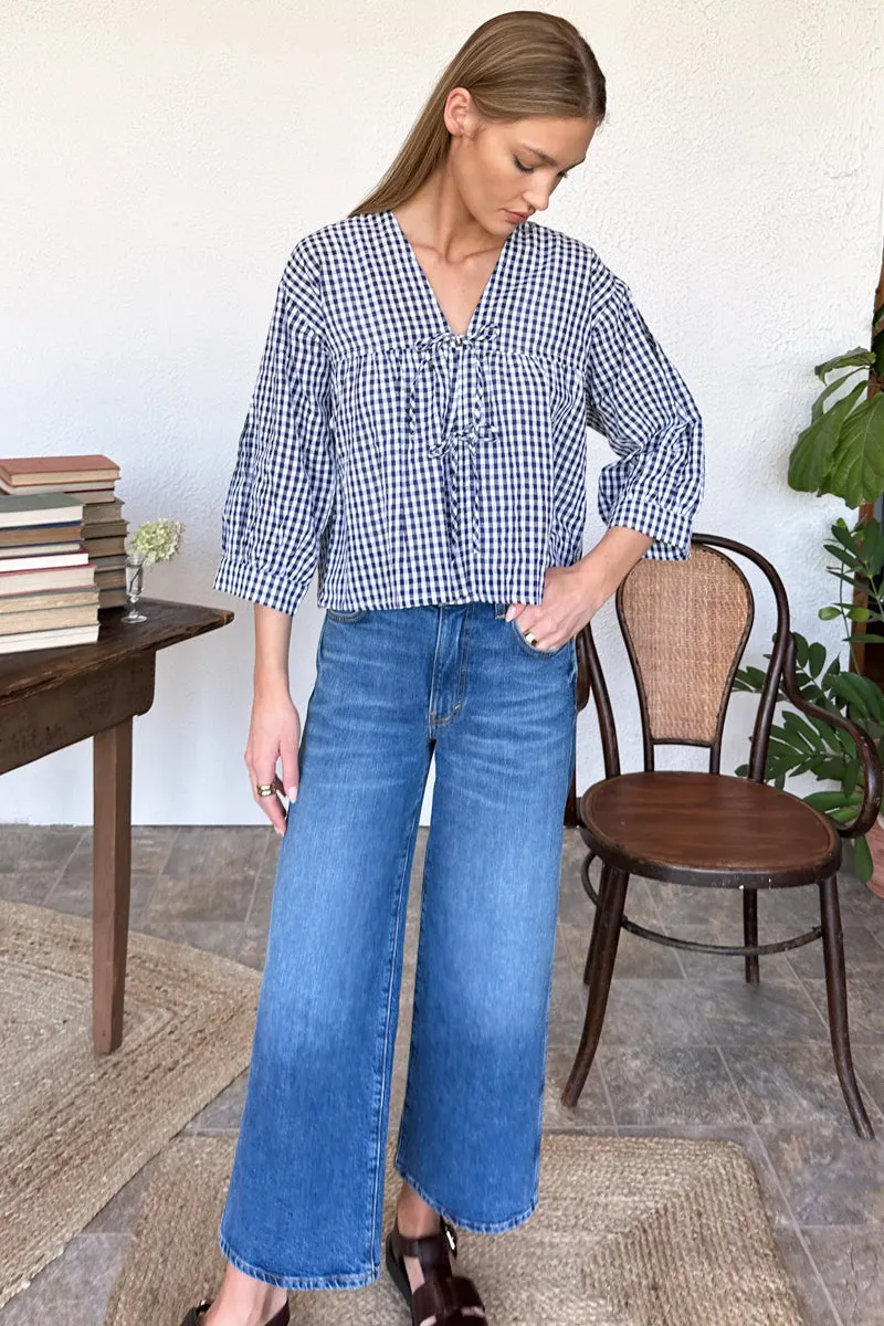 Artist Overshirt - Navy + White Seersucker Check sold by Emerson Fry product image thumbnail 5