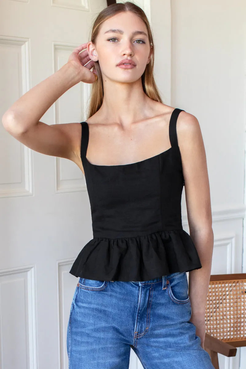 Jour Peplum Top - Black sold by Emerson Fry product image thumbnail 3