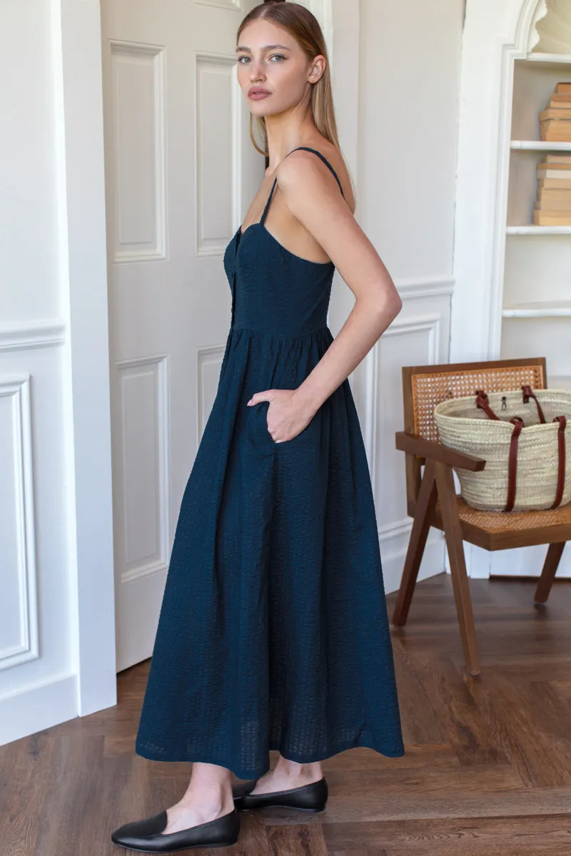 Florentine Layering Dress - Navy Seersucker sold by Emerson Fry product image thumbnail 4