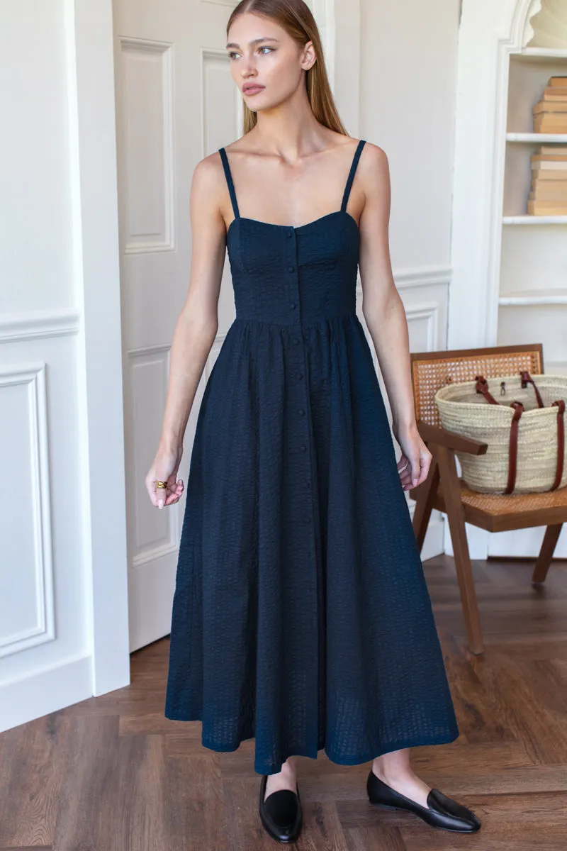 Florentine Layering Dress - Navy Seersucker sold by Emerson Fry product image thumbnail 2