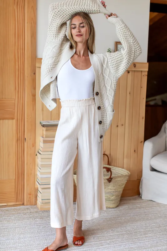 Beachy Pant - Buttercream Crinkle Organic sold by Emerson Fry