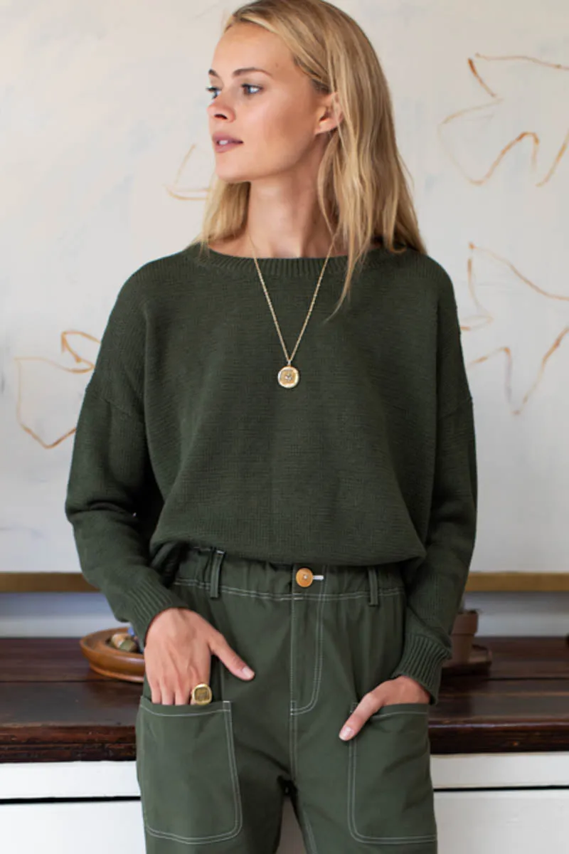 Carolyn Sweater - Army Organic sold by Emerson Fry