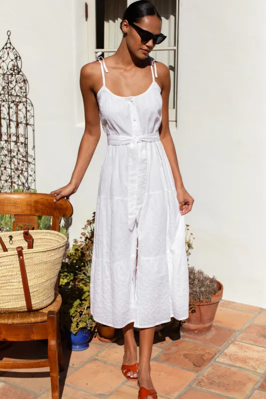 India Button Front Sundress 2 - Bright White sold by Emerson Fry
