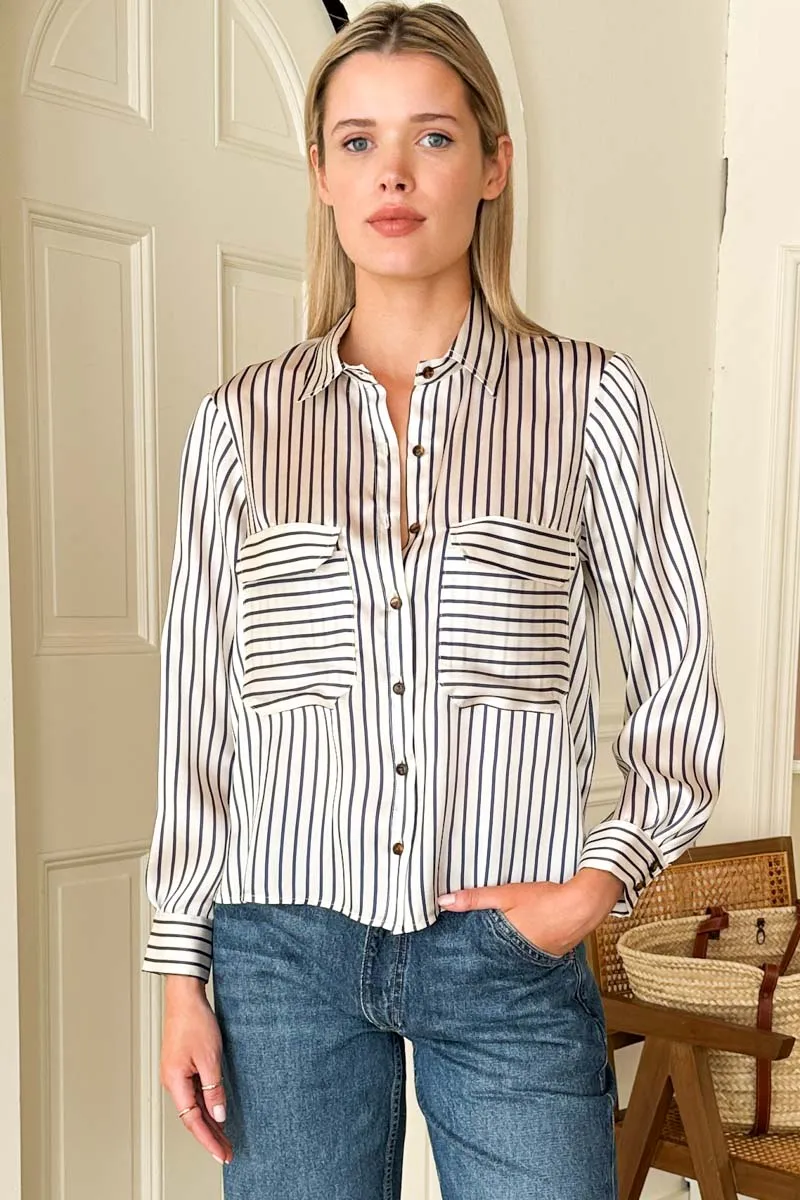 Longsleeve Utility Shirt - Indigo Stripe Silk sold by Emerson Fry product image thumbnail 2
