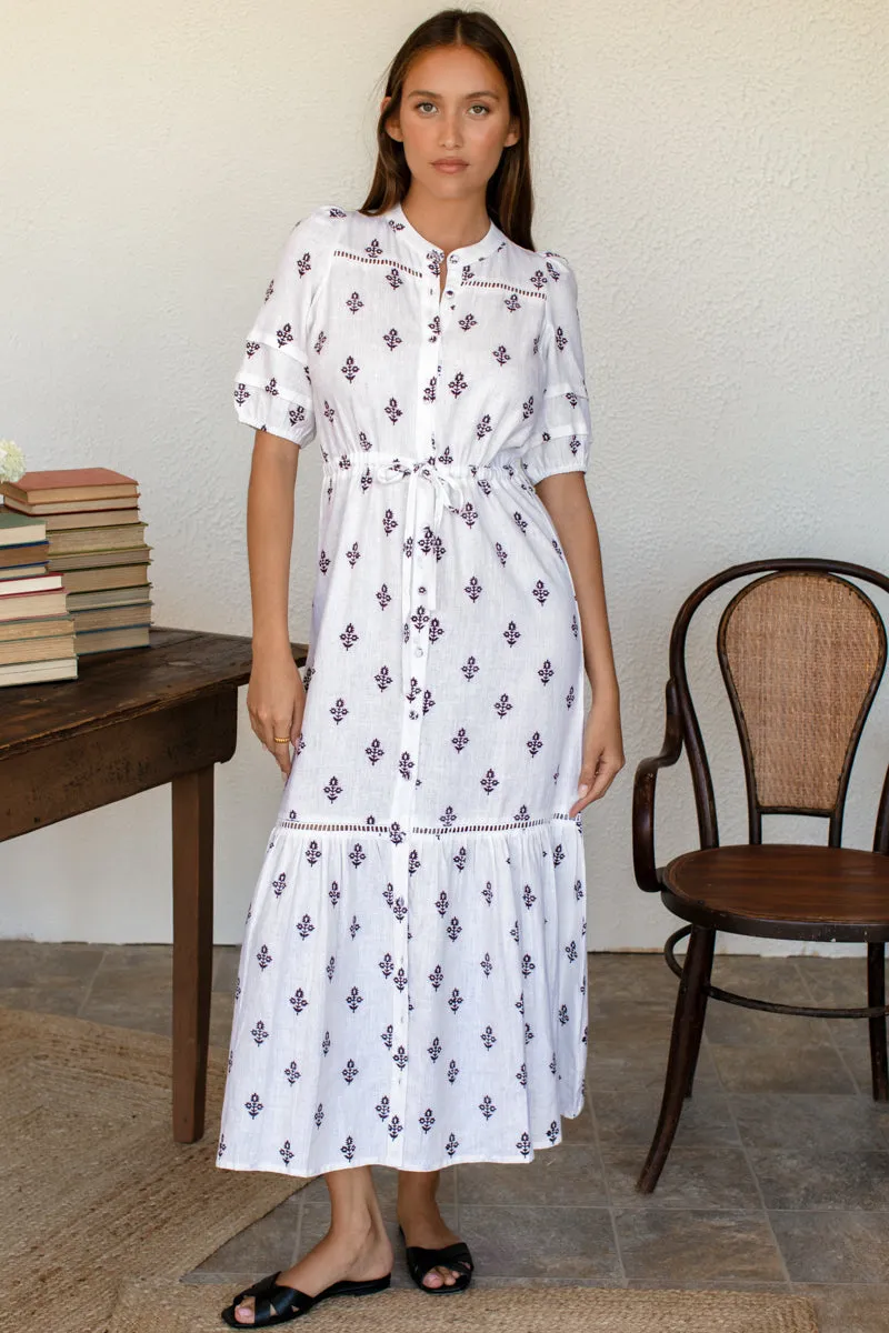 Lucy 4 Short Sleeve Dress - Daughters 2 Blackberry Wine Linen sold by Emerson Fry product image thumbnail 5