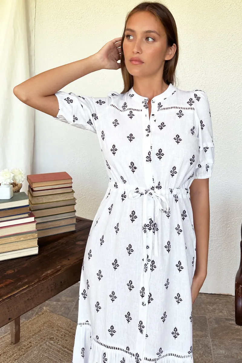 Lucy 4 Short Sleeve Dress - Daughters 2 Blackberry Wine Linen sold by Emerson Fry product image thumbnail 4