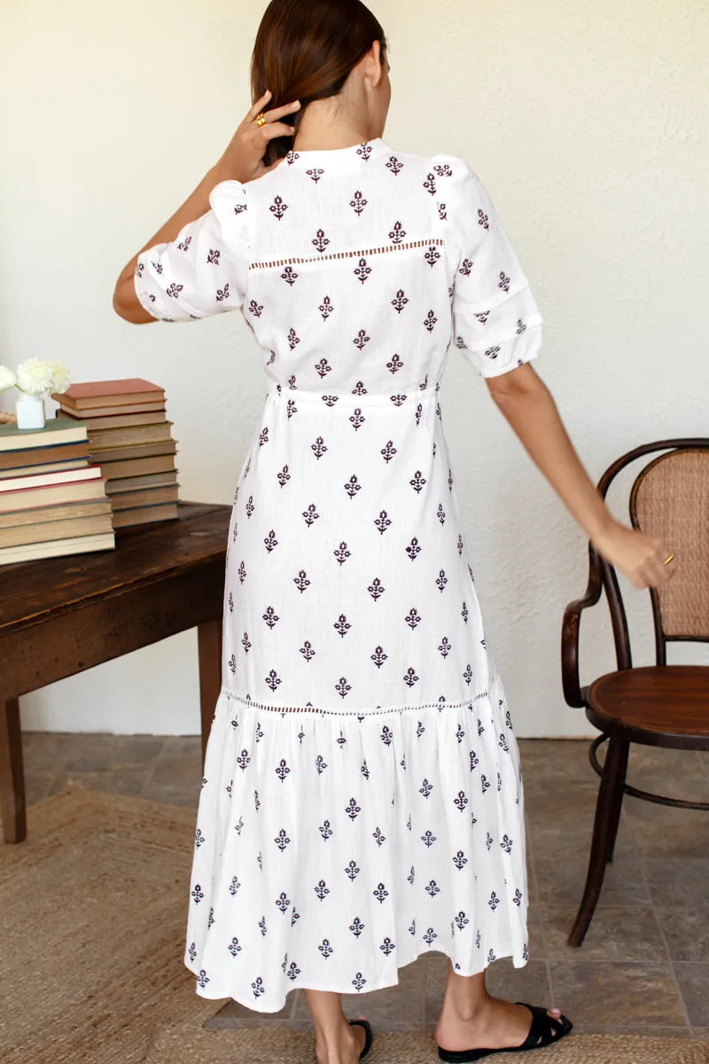 Lucy 4 Short Sleeve Dress - Daughters 2 Blackberry Wine Linen sold by Emerson Fry product image thumbnail 2
