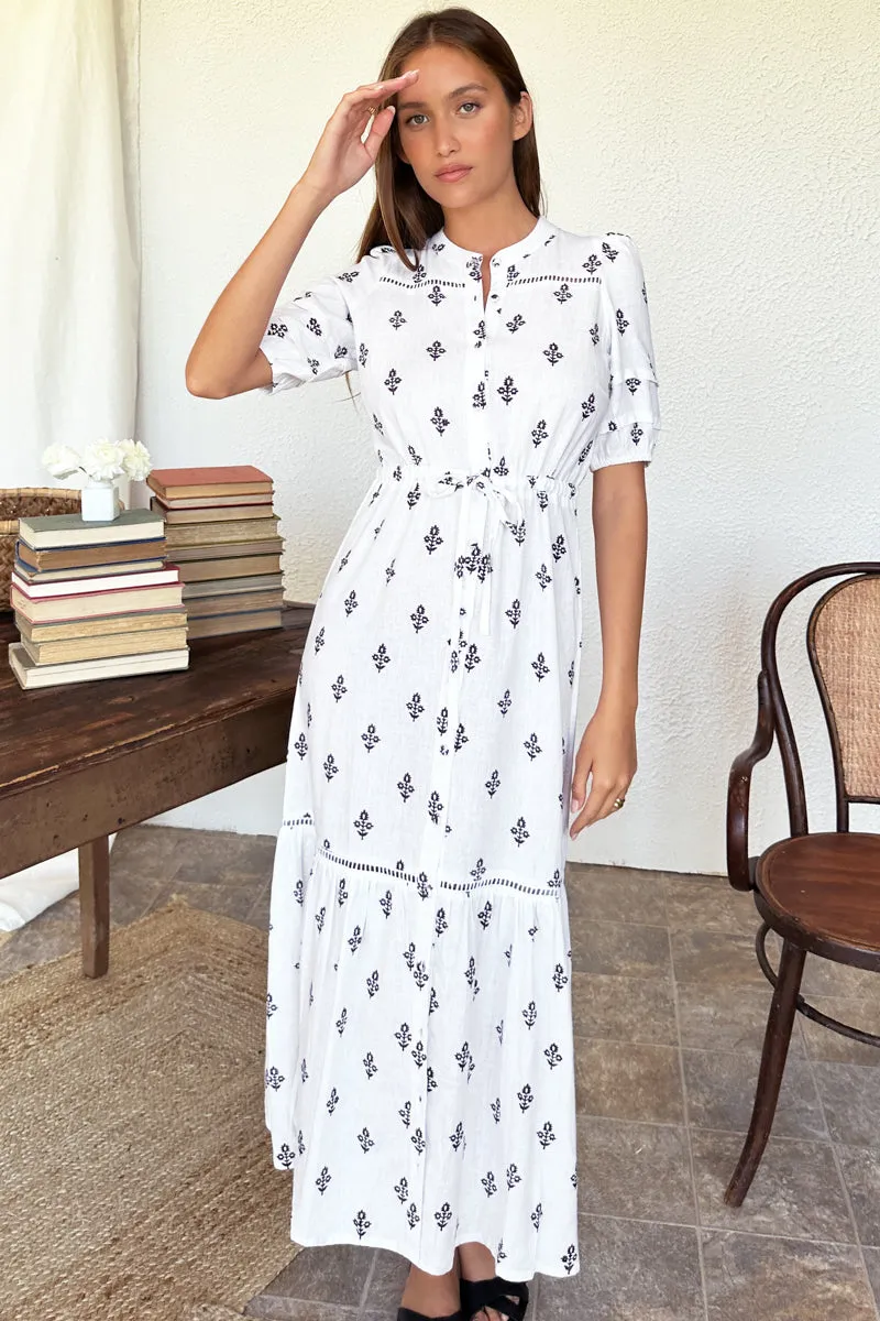 Lucy 4 Short Sleeve Dress - Daughters 2 Blackberry Wine Linen sold by Emerson Fry product image thumbnail 3