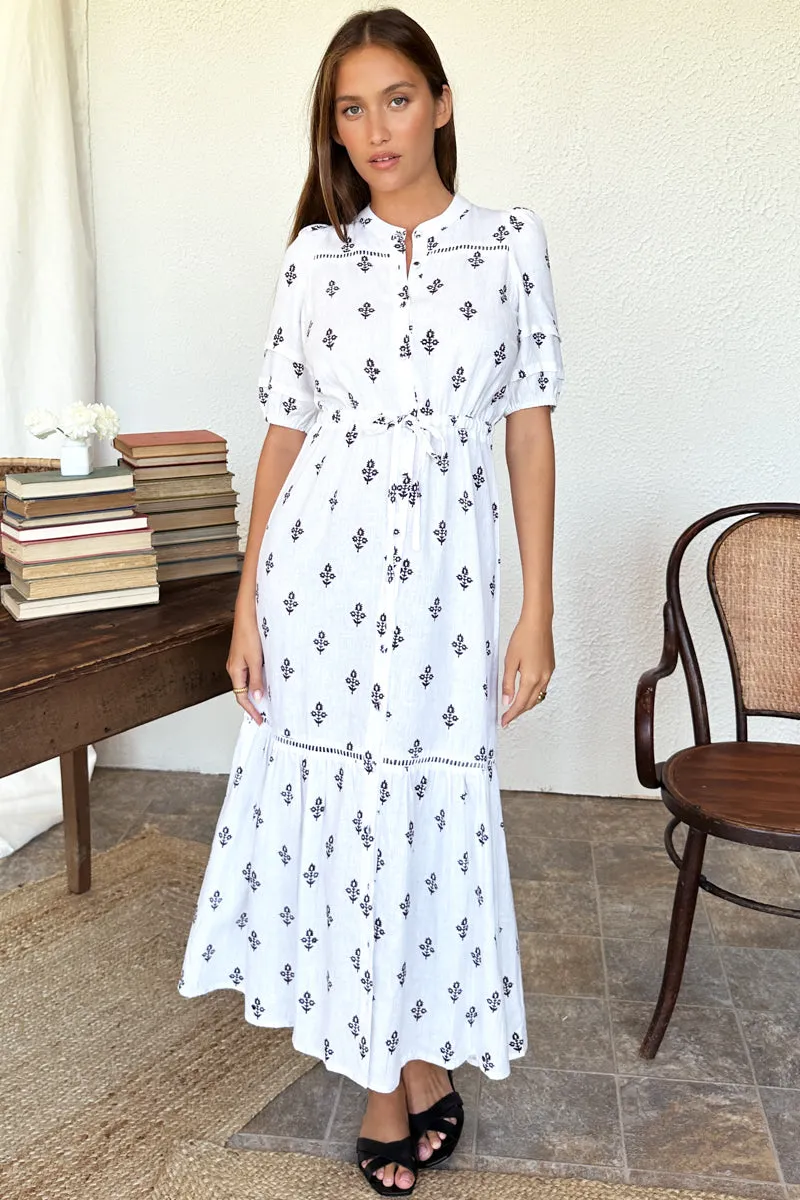 Lucy 4 Short Sleeve Dress - Daughters 2 Blackberry Wine Linen sold by Emerson Fry