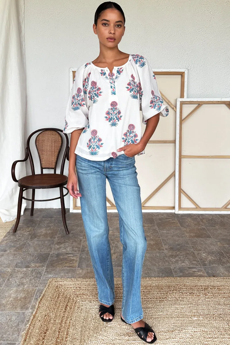 Frances Blouse 2 - Teal + Carnelian Market Flowers Organic sold by Emerson Fry product image thumbnail 5