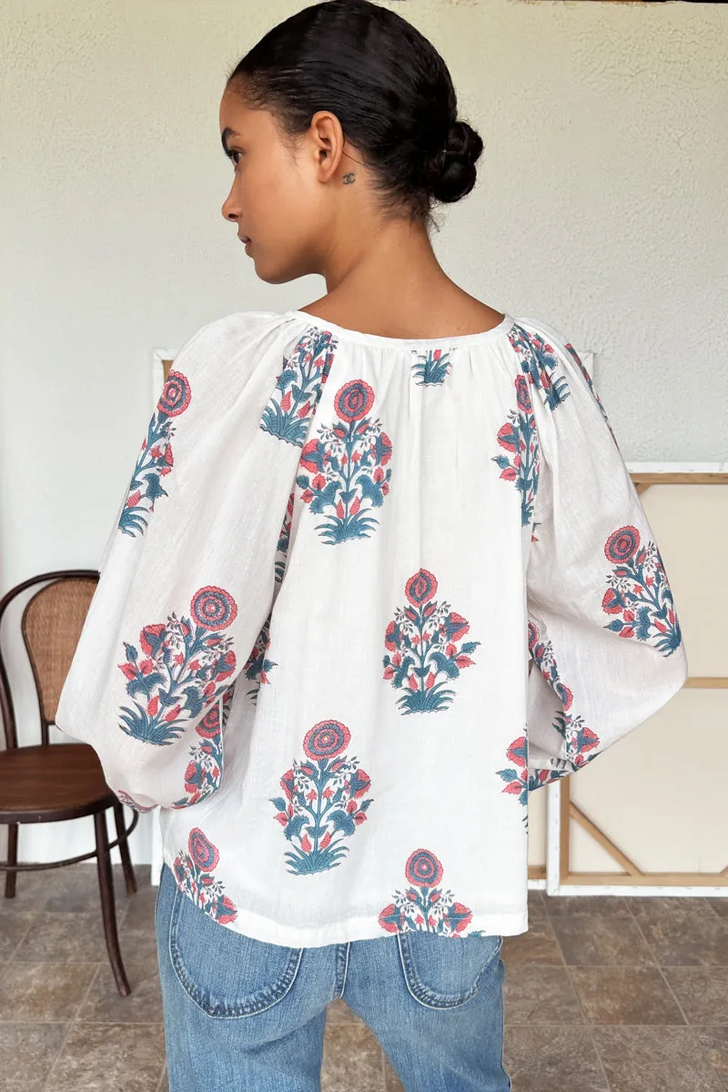 Frances Blouse 2 - Teal + Carnelian Market Flowers Organic sold by Emerson Fry product image thumbnail 2