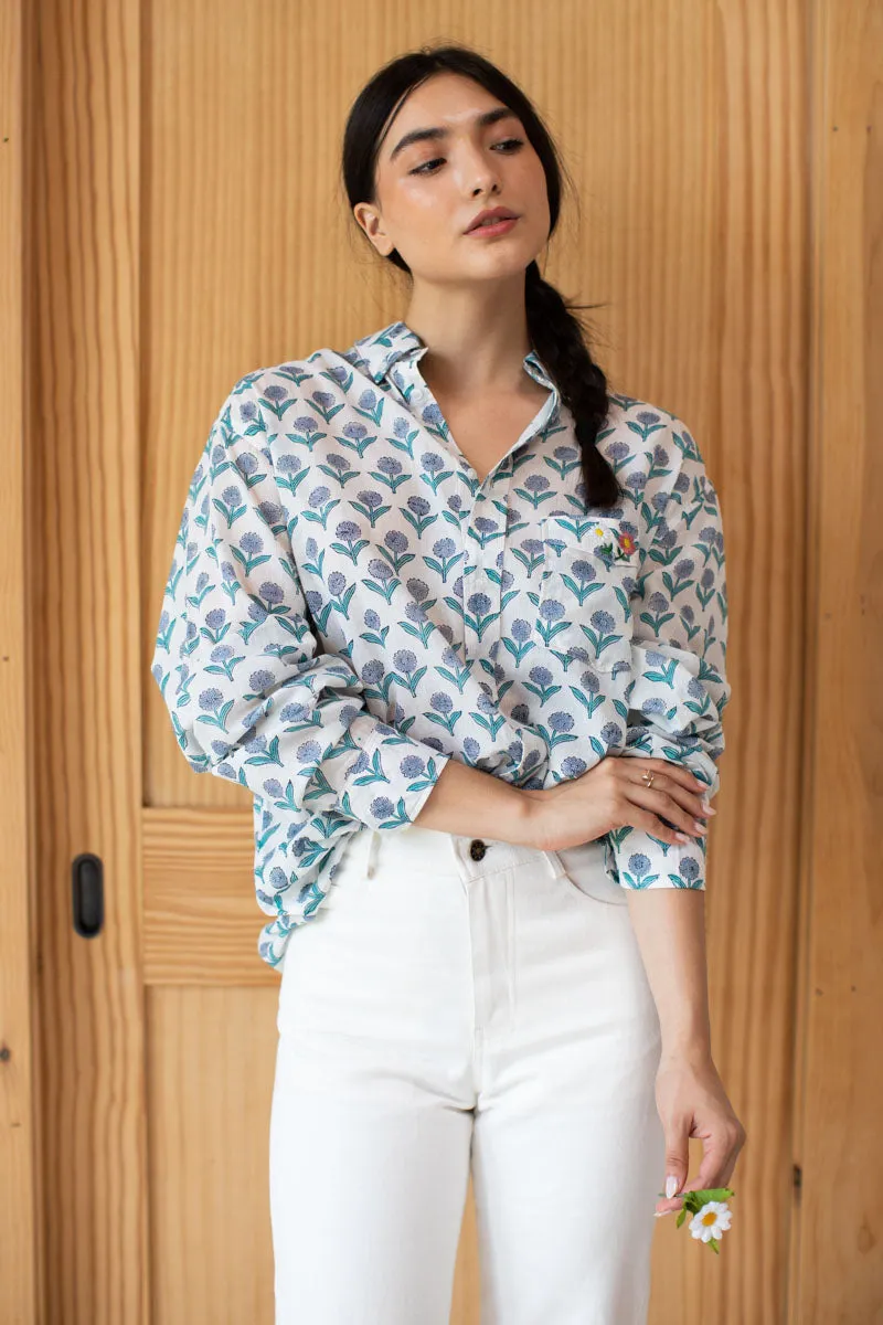 Ryan Shirt - Delphinium Blue Organic sold by Emerson Fry